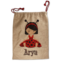 Ladybugs & Stripes Santa Sack - Front (Personalized)