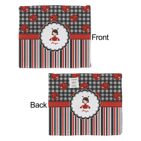 Ladybugs & Stripes Security Blanket - Front & Back View