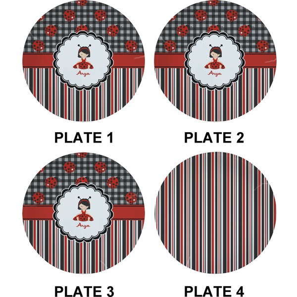 Ladybugs & Stripes Set of Appetizer / Dessert Plates (Approval)