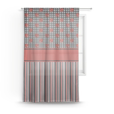 Ladybugs & Stripes Sheer Curtain (Personalized)