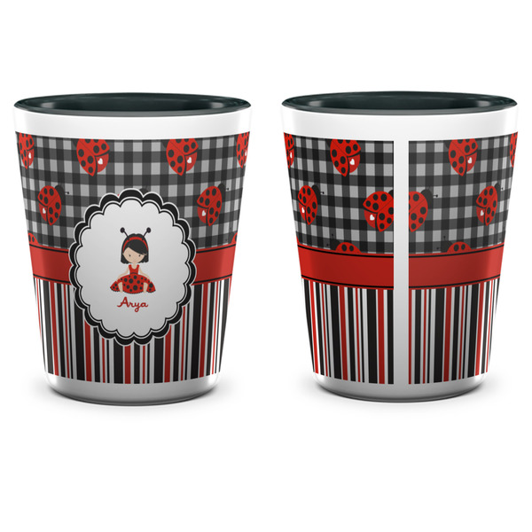 Ladybugs & Stripes Shot Glass - Two Tone - APPROVAL