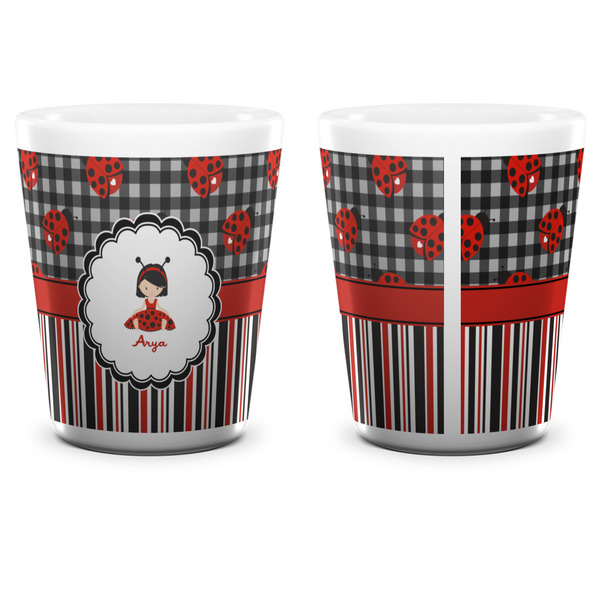 Ladybugs & Stripes Shot Glass - White - APPROVAL