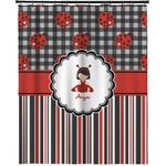 Ladybugs & Stripes Extra Long Shower Curtain - 70"x84" (Personalized)
