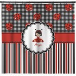 Ladybugs & Stripes Shower Curtain - Custom Size (Personalized)