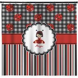 Ladybugs & Stripes Shower Curtain - Custom Size (Personalized)