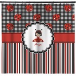 Ladybugs & Stripes Shower Curtain - 71" x 74" (Personalized)