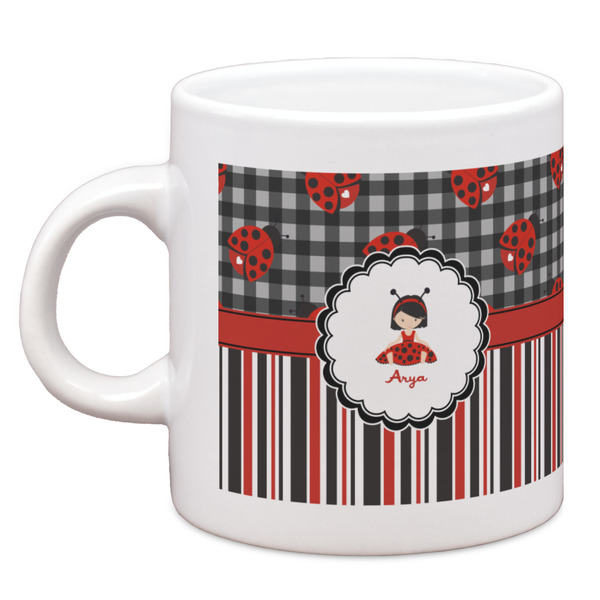 Custom Ladybugs & Stripes Espresso Cup (Personalized)