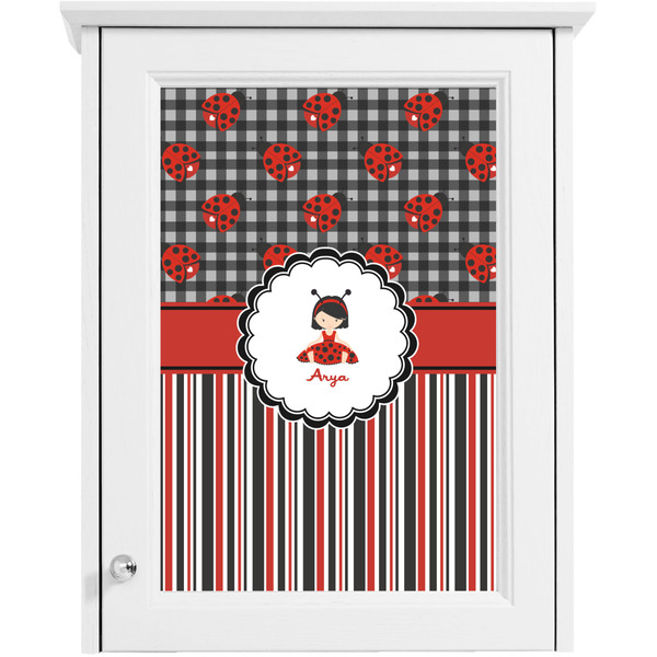 Ladybugs & Stripes Single White Cabinet Decal