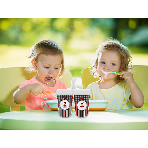 Ladybugs & Stripes Sippy Cups w/Straw - LIFESTYLE