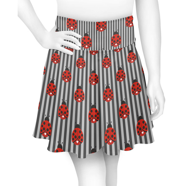 Custom Ladybugs & Stripes Skater Skirt - X Large