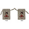 Ladybugs & Stripes Small Burlap Gift Bag - Front and Back