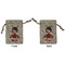 Ladybugs & Stripes Small Burlap Gift Bag - Front & Back (Personalized)