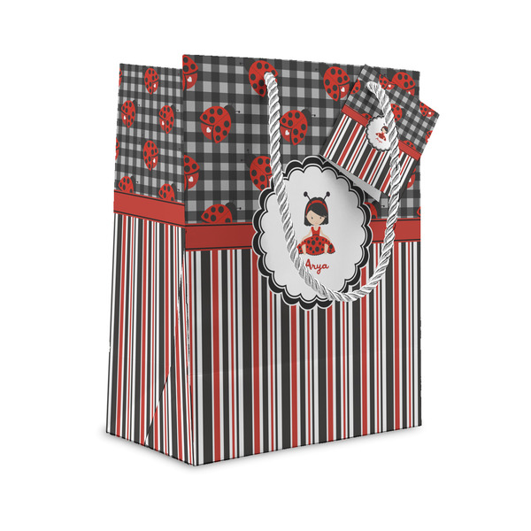 Custom Ladybugs & Stripes Gift Bag (Personalized)
