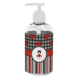Ladybugs & Stripes Plastic Soap / Lotion Dispenser (8 oz - Small - White) (Personalized)