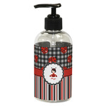 Ladybugs & Stripes Plastic Soap / Lotion Dispenser (8 oz - Small - Black) (Personalized)