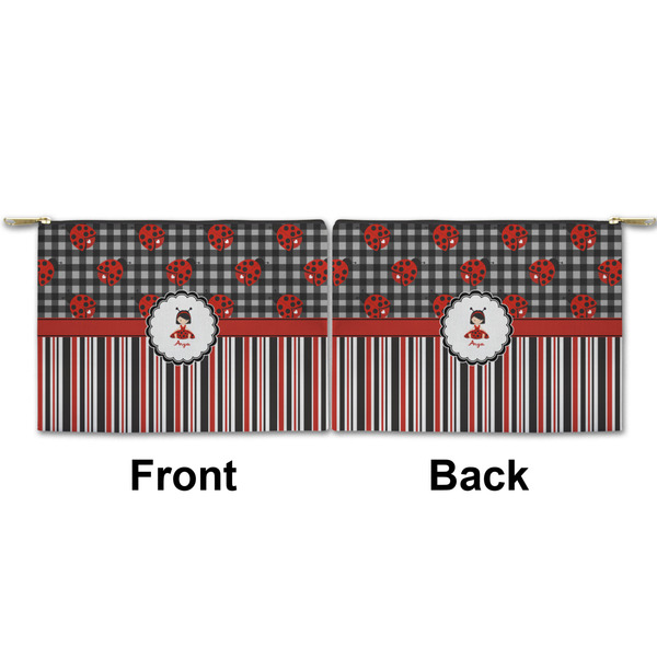 Ladybugs & Stripes Small Zipper Pouch Approval (Front and Back)