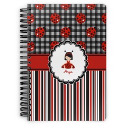Ladybugs & Stripes Spiral Notebook (Personalized)