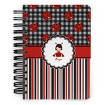 Ladybugs & Stripes Spiral Notebook - 5x7 w/ Name or Text