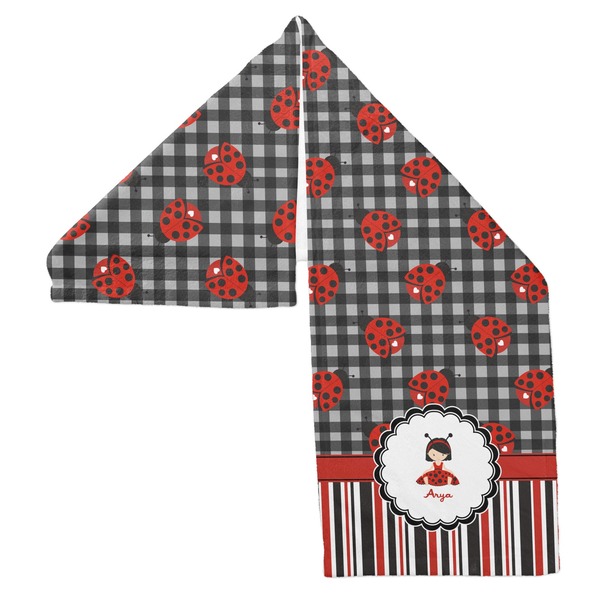 Ladybugs & Stripes Sports Towel Folded - Both Sides Showing