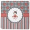 Ladybugs & Stripes Square Rubber Backed Coaster (Personalized)
