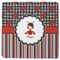 Ladybugs & Stripes Square Rubber Backed Coaster (Personalized)