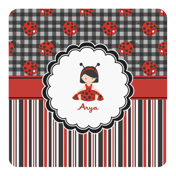 Custom Ladybugs & Stripes Square Decal - Small (Personalized)