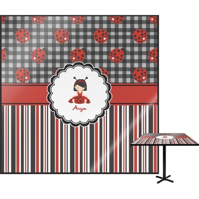 Ladybugs & Stripes Square Table Top (Personalized)