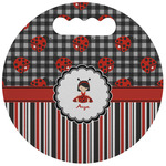 Ladybugs & Stripes Stadium Cushion (Round) (Personalized)