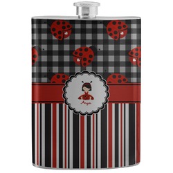 Ladybugs & Stripes Stainless Steel Flask (Personalized)