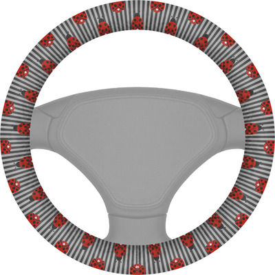 Ladybugs & Stripes Steering Wheel Cover (Personalized)