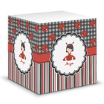 Ladybugs & Stripes Sticky Note Cube (Personalized)