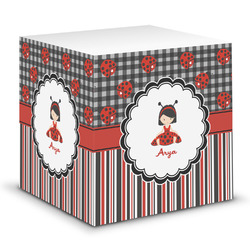Ladybugs & Stripes Sticky Note Cube (Personalized)