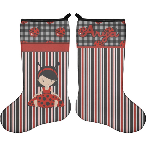 Ladybugs & Stripes Stocking - Double-Sided - Approval