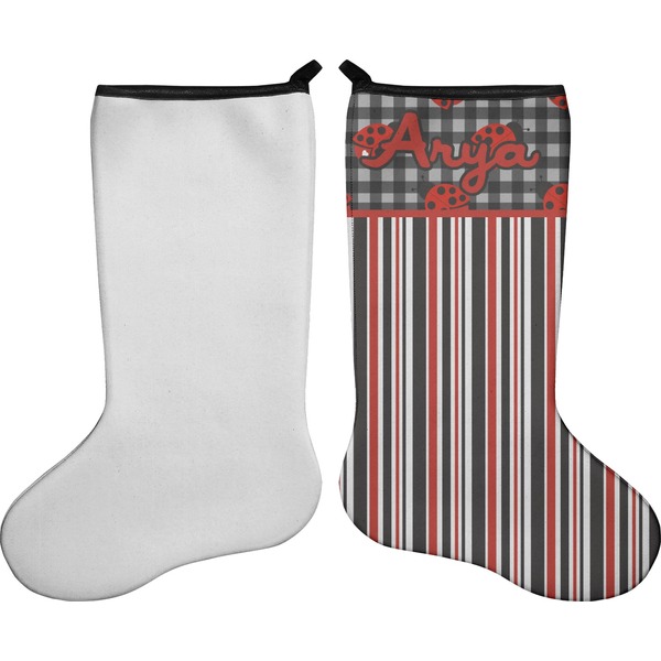 Ladybugs & Stripes Stocking - Single-Sided - Approval