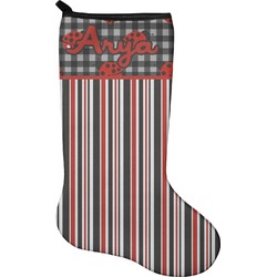 Ladybugs & Stripes Holiday Stocking - Single-Sided - Neoprene (Personalized)