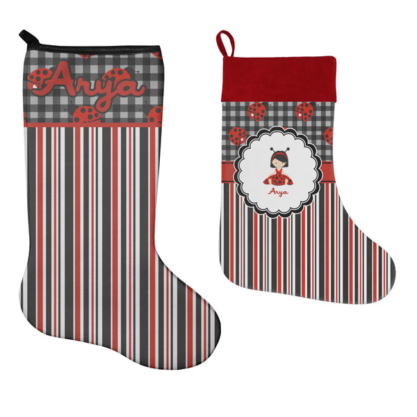 Ladybugs & Stripes Stockings - Side by Side compare