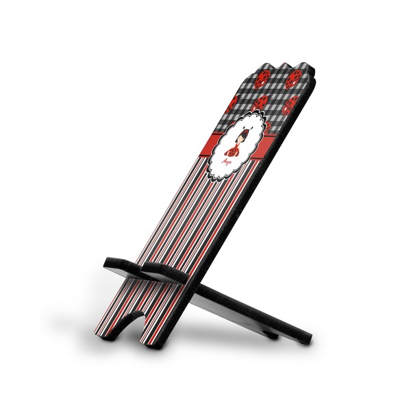 Custom Ladybugs & Stripes Stylized Cell Phone Stand - Large (Personalized)