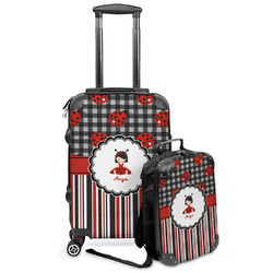 Ladybugs & Stripes Kids 2-Piece Luggage Set - Suitcase & Backpack (Personalized)