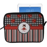 Ladybugs & Stripes Tablet Case / Sleeve - Large (Personalized)