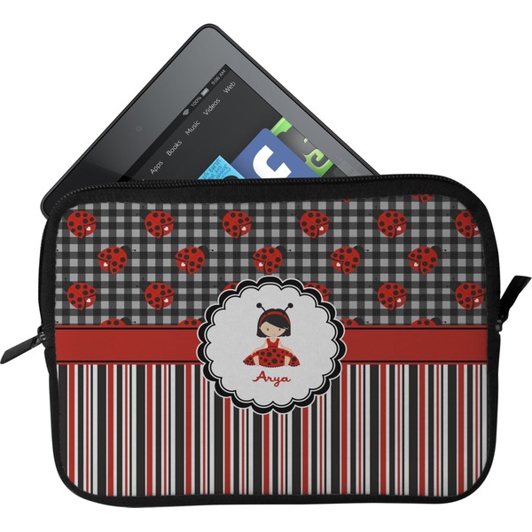Custom Ladybugs & Stripes Tablet Case / Sleeve - Small (Personalized)