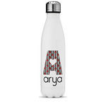 Ladybugs & Stripes Water Bottle - 17 oz. - Stainless Steel - Full Color Printing (Personalized)
