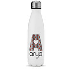 Ladybugs & Stripes Water Bottle - 17 oz. - Stainless Steel - Full Color Printing (Personalized)