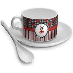 Ladybugs & Stripes Tea Cup - Single (Personalized)