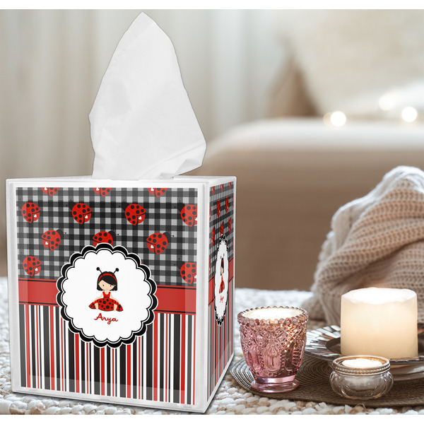 Ladybugs & Stripes Tissue Box - LIFESTYLE