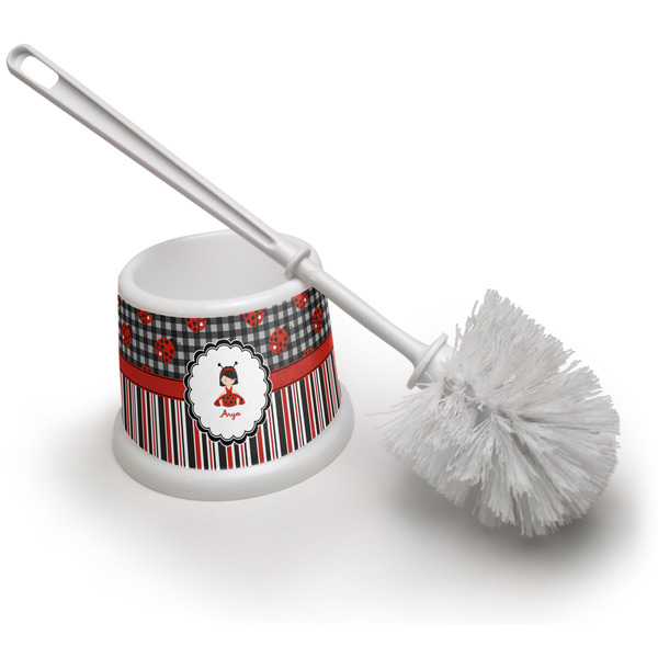 Custom Ladybugs & Stripes Toilet Brush (Personalized)