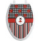 Ladybugs & Stripes Toilet Seat Decal - Elongated (Personalized)