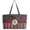 Ladybugs & Stripes Tote w/Black Handles - Front View