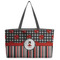 Ladybugs & Stripes Beach Totes Bag - w/ Black Handles (Personalized)