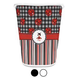 Ladybugs & Stripes Waste Basket (Personalized)