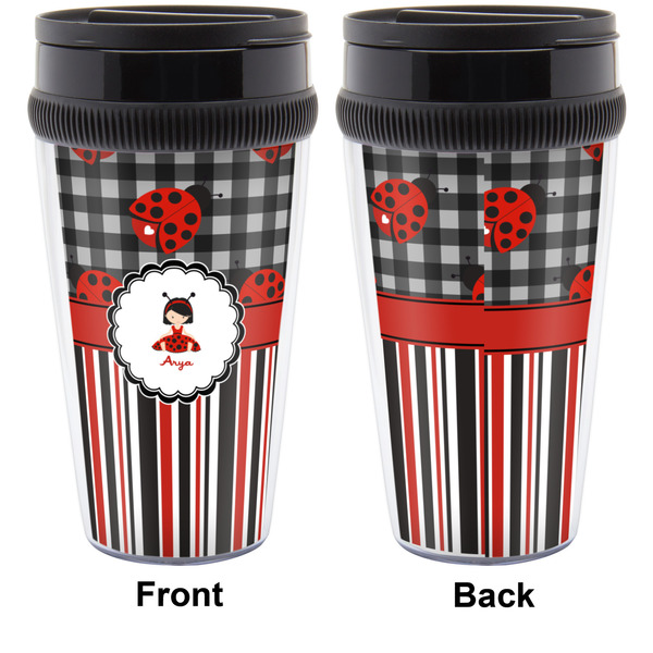 Ladybugs & Stripes Travel Mug Approval (Personalized)